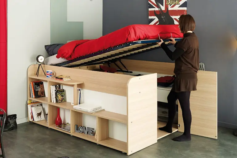 Clever Bed-Closet Combo Makes Room for Storage and Sleep