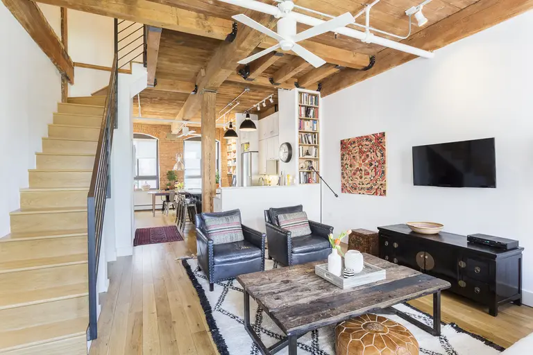 Ansonia Loft With Exposed Wood Beams and Big Brick-Framed Windows Asks $1.9M
