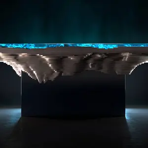 Christopher Duffy, Ocean-inspired table, Abyss Dining Table, Abyss Table, LED lights, Plexiglas, FSC wood