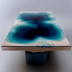 Christopher Duffy, Ocean-inspired table, Abyss Dining Table, Abyss Table, LED lights, Plexiglas, FSC wood