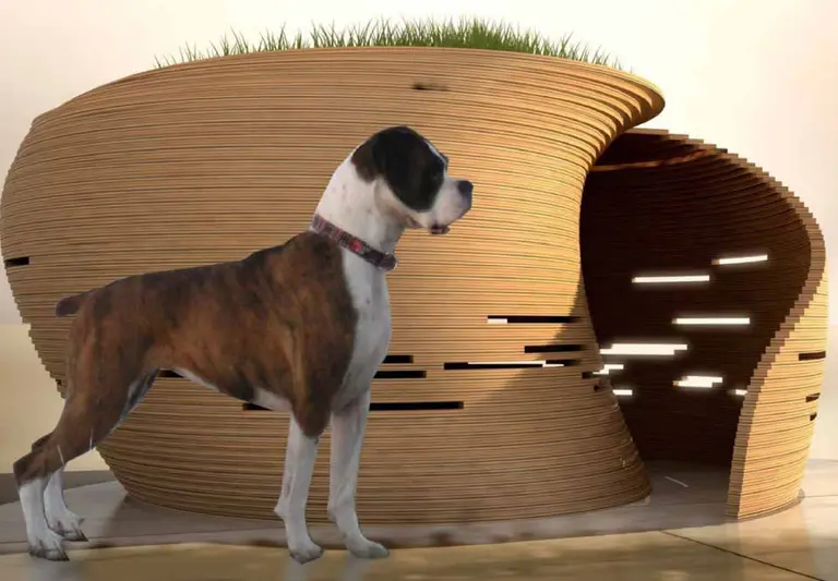 KPF’s William Pedersen Designs an Ultra-Modern Doghouse With Green Roof