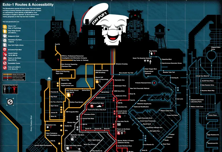 The NYC ‘Ghostbusters’ Service Map Transforms the Subway System With Film Nostalgia