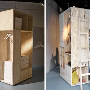 Sigurd Larsen, wooden wardrobes, Berlin, wooden shipping containers, shipping crates,