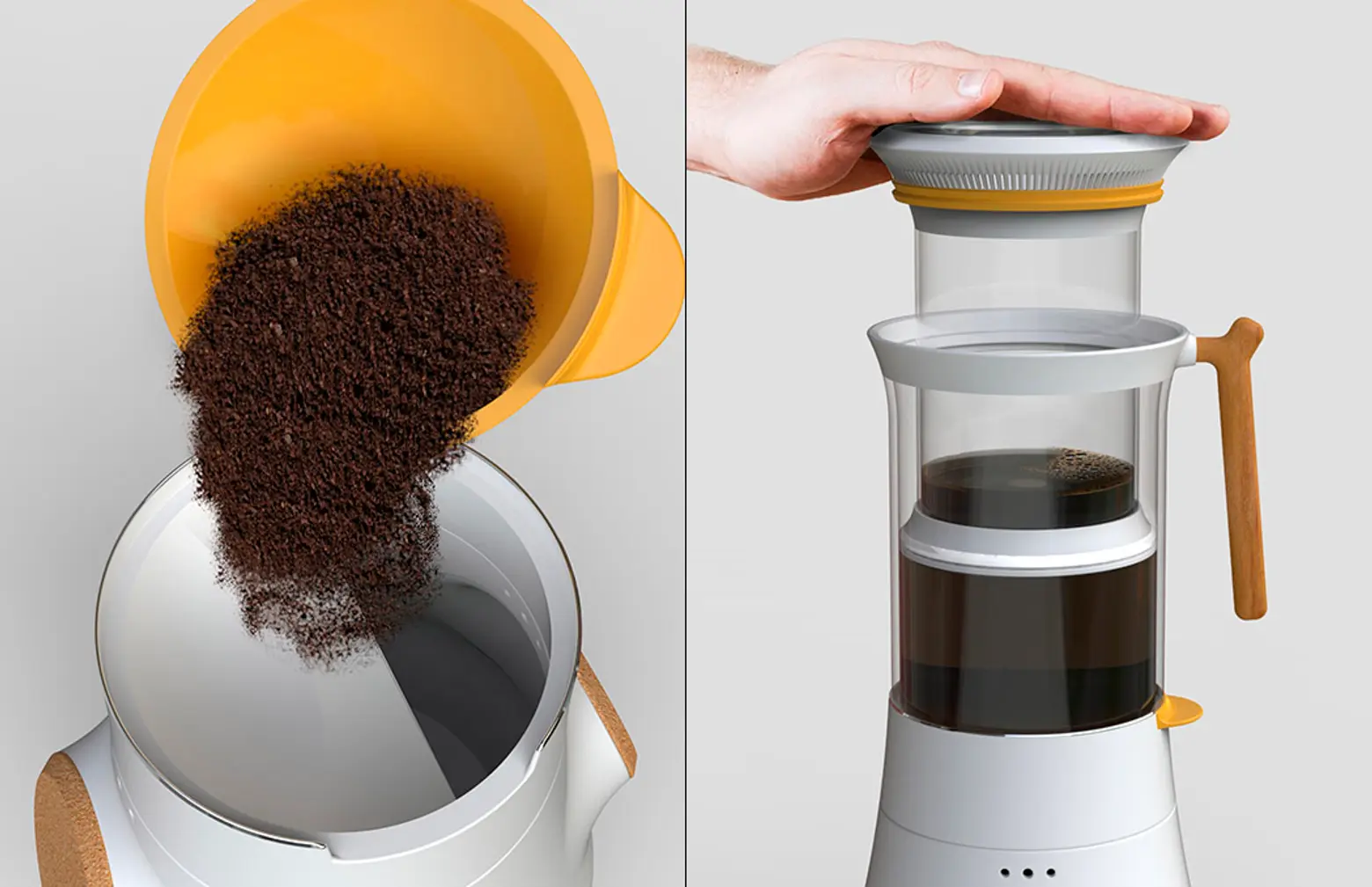 This coffee machine was designed to let you make espressos with one hand -  Yanko Design