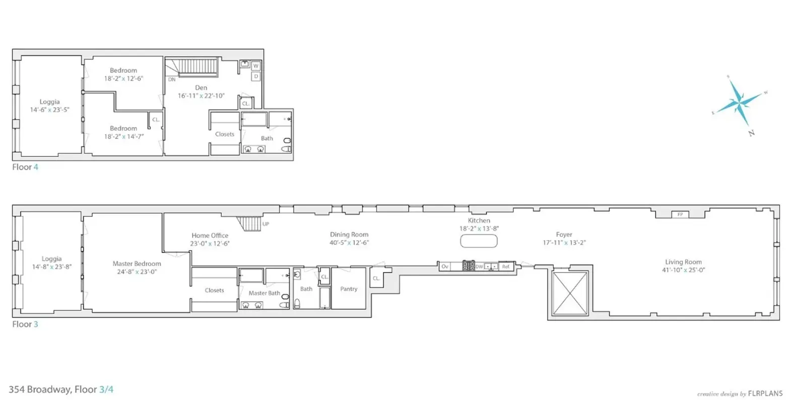 354 broadway, duplex, tribeca, floorplan 