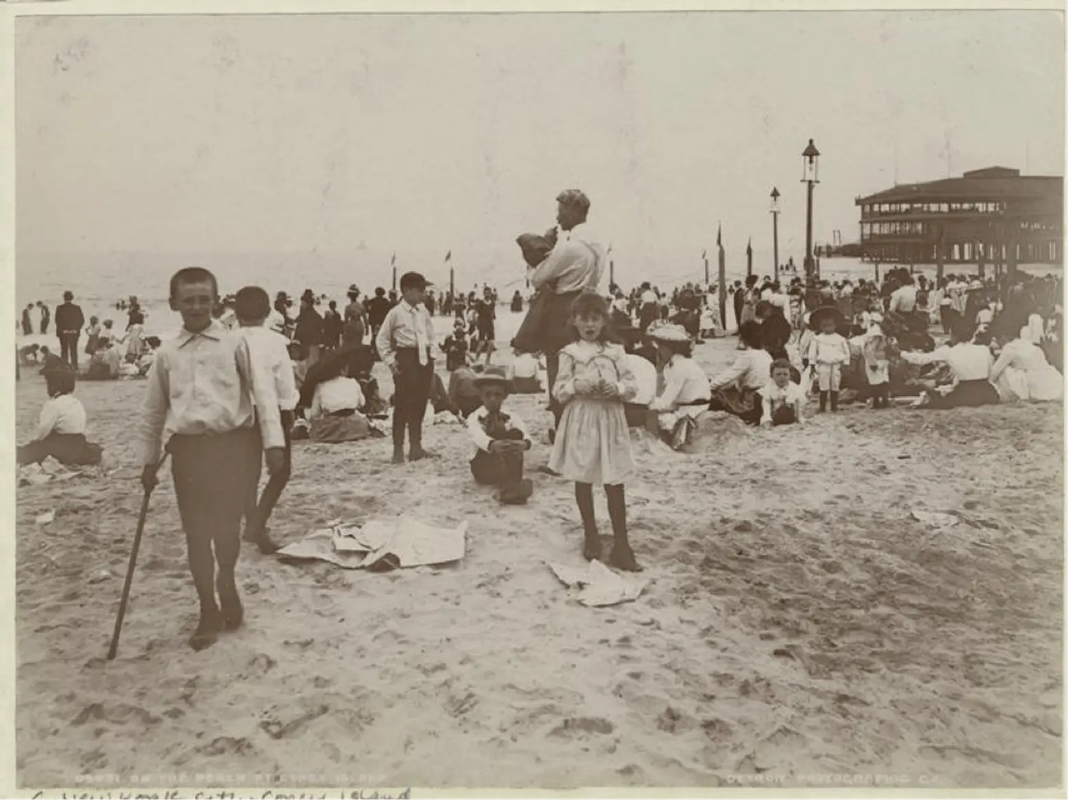 on the beach at coney island 1901