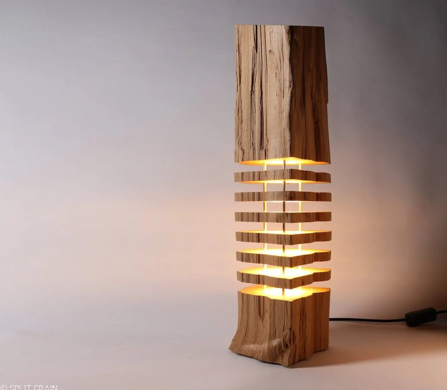 Paul Foeckler creates rustic indoor lighting using reclaimed California firewood