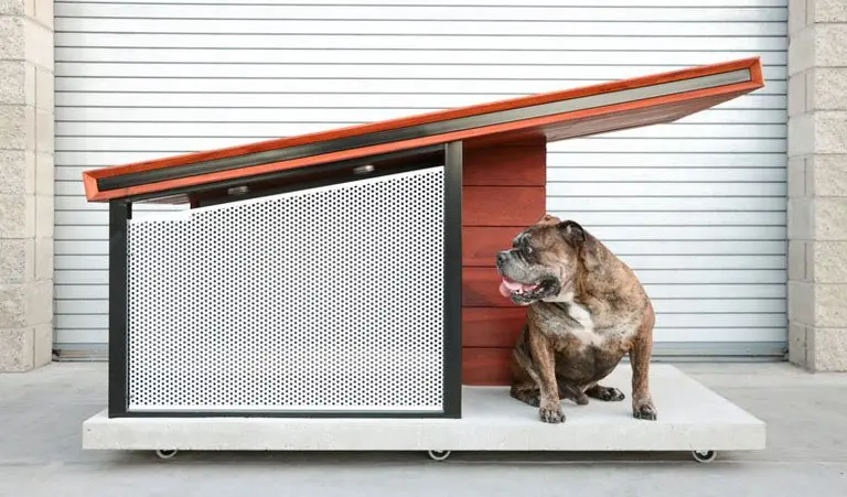 RAH:DESIGN employed modern home-building techniques to design this cool dog house