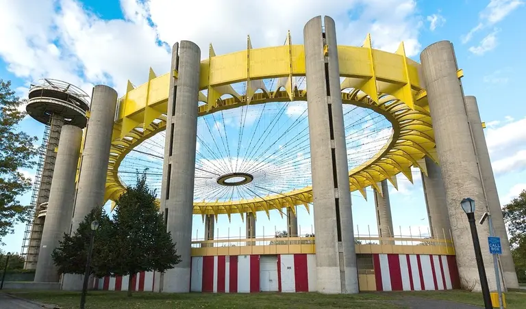 Philip Johnson’s New York State Pavilion Debuts Its ‘American Cheese Yellow’ Paint Job