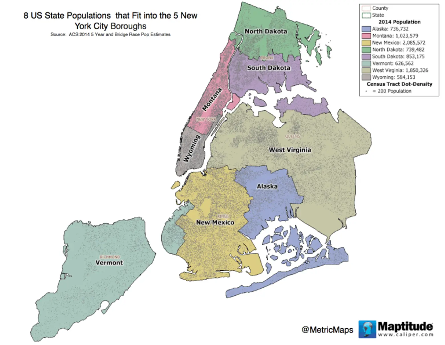 You could squeeze the population of 8 states into NYC’s 5 boroughs