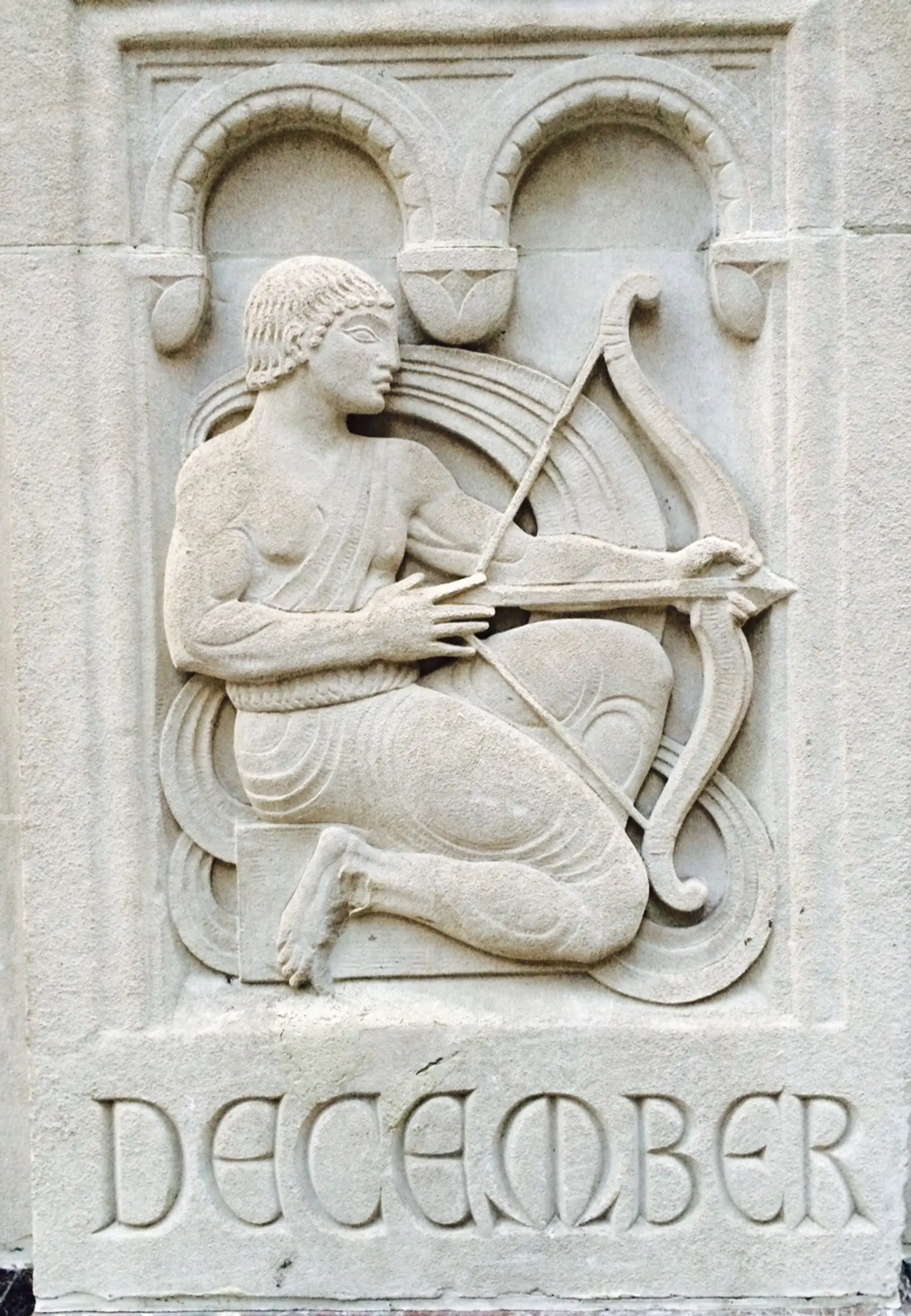 4c. Salmon Tower (11 West 42nd St).. Detail of zodiac symbol, facade ornamentation