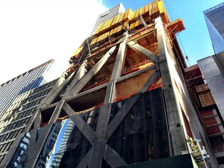 Jean Nouvel’s MoMA Tower is getting the first of its intricate, diagrid skin