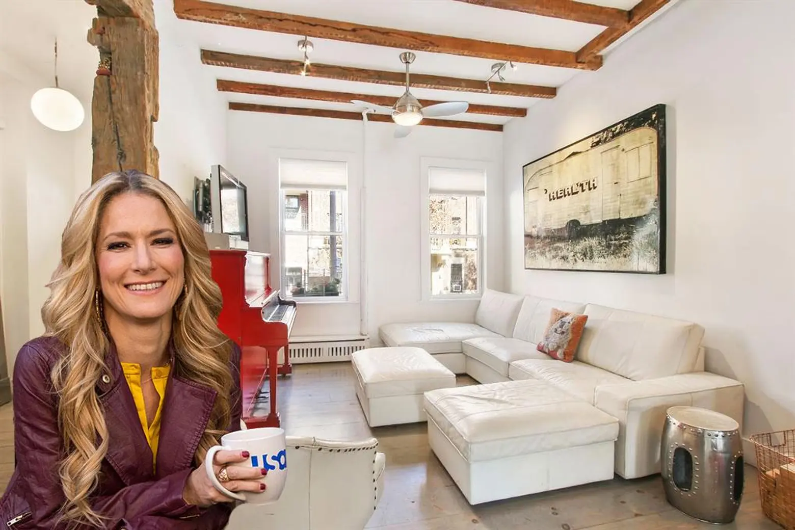 ‘Talk Stoop’ host Cat Greenleaf selling $3M Boerum Hill townhouse with reclaimed beams from a Catskills barn