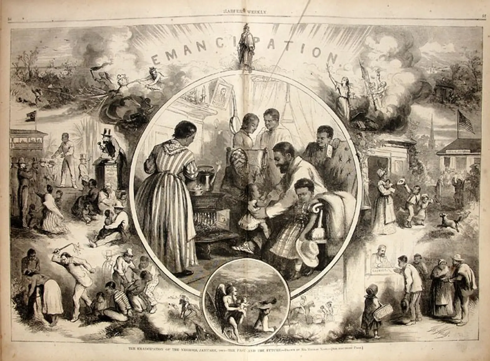 Presidential election of 1864. Political drawing by Thomas Nash