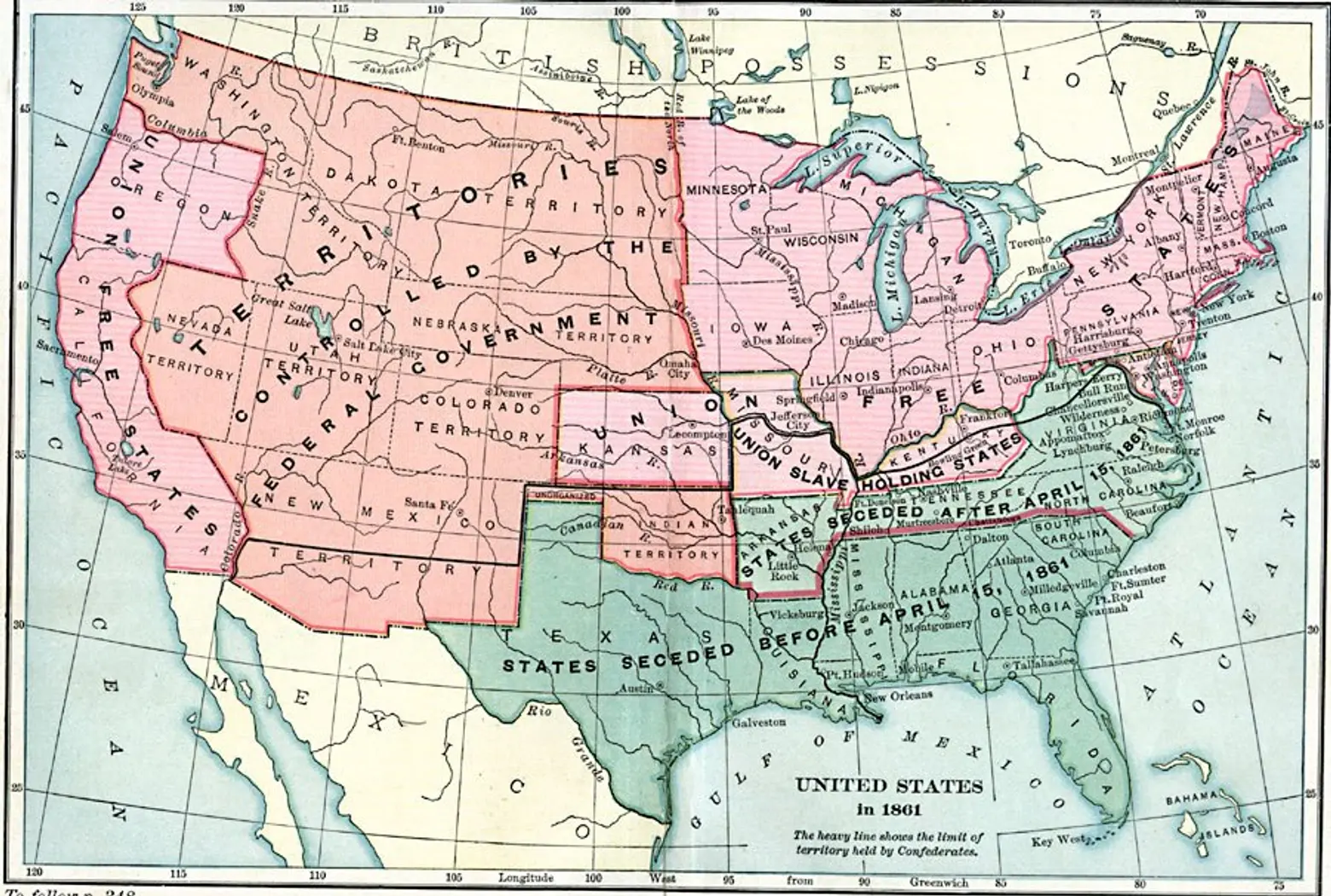 Map of Civil War, 1861