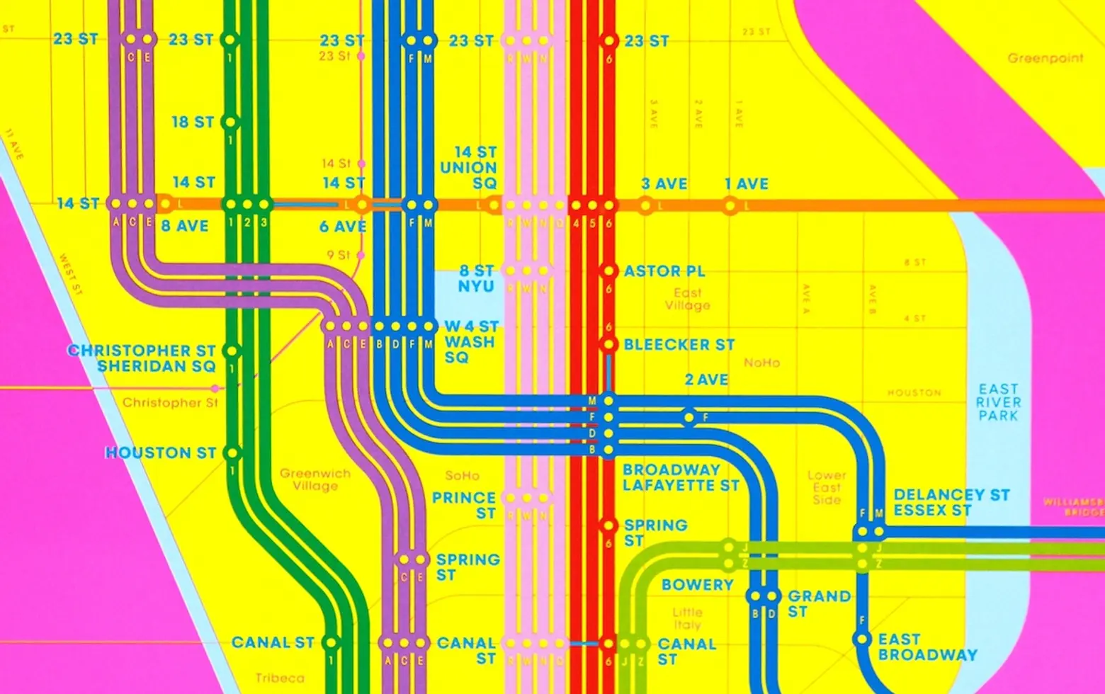Triboro’s ‘Wrong Color Subway Map’ uses art as an antidote for subway confusion