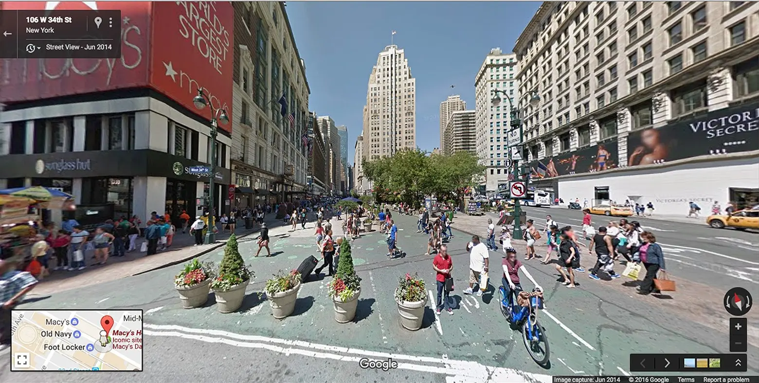 herald square pedestrian plaza before and after