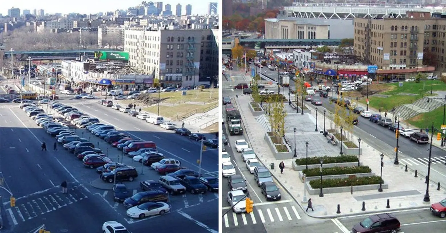 lou gehrig plaza bronx-grand concourse before and after