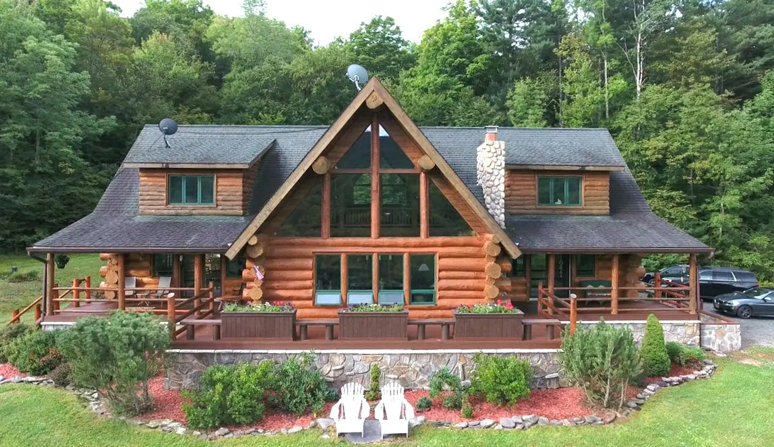 A bona fide log cabin on 18 acres in the Catskills asks $775K