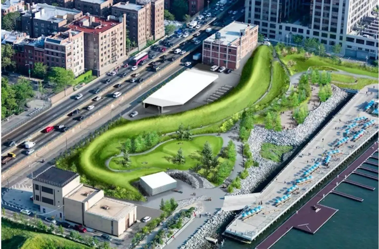 New renderings and photos show Brooklyn Bridge Park’s Pier 5 uplands are almost complete
