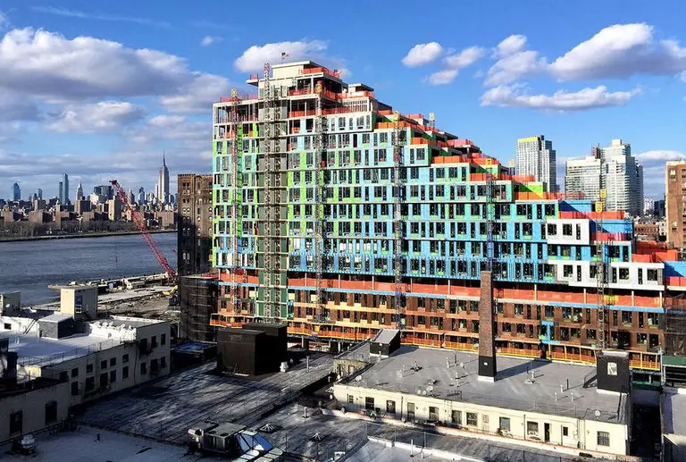 Construction update: Domino Sugar Factory tower tops off and gets its skybridge