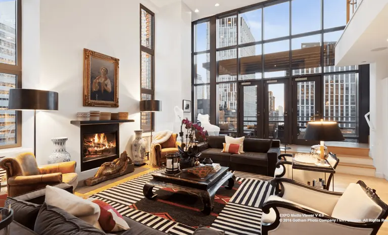 Marvel at the downtown Manhattan skyline from the many terraces of this $8.5M Tribeca penthouse duplex