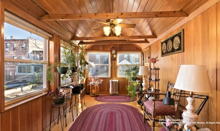 Prospect Lefferts Gardens townhouse with lots of woodwork and sunroom lists for $2.4M