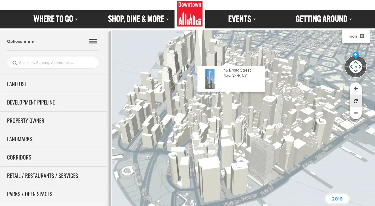 Interactive 3D map of Lower Manhattan updates new developments daily