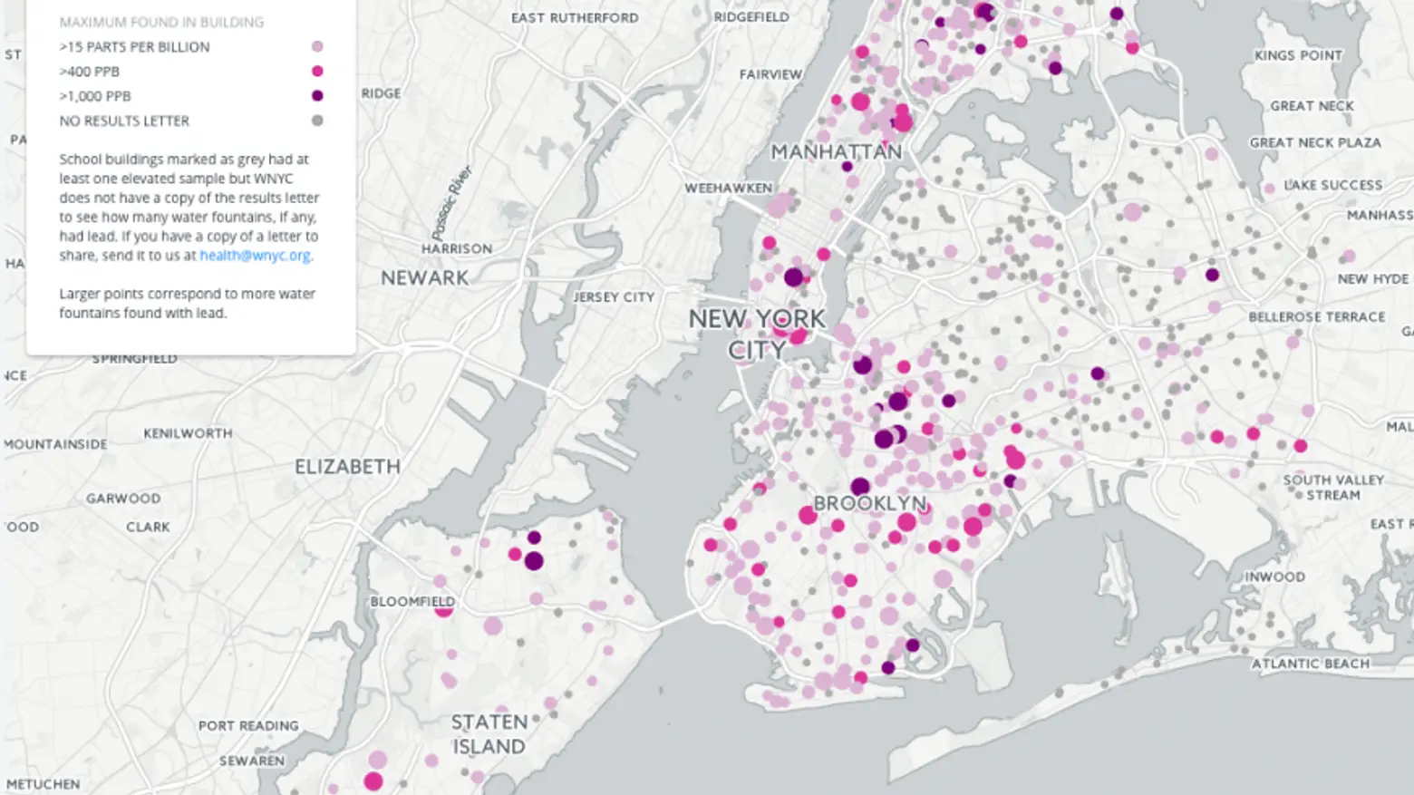 Map reveals most lead contaminated water fountains at NYC schools