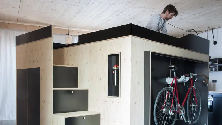 Clever and compact Kammerspiel provides an all-inclusive living unit for studio apartments