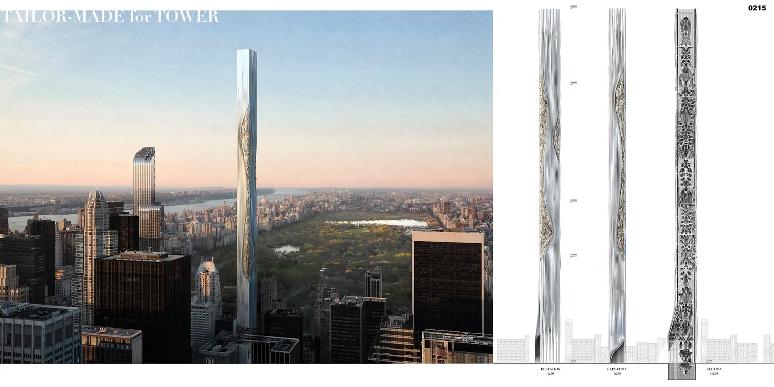 Flexible Materials Skyscraper, Evolo Competition, NYC skyscraper proposal