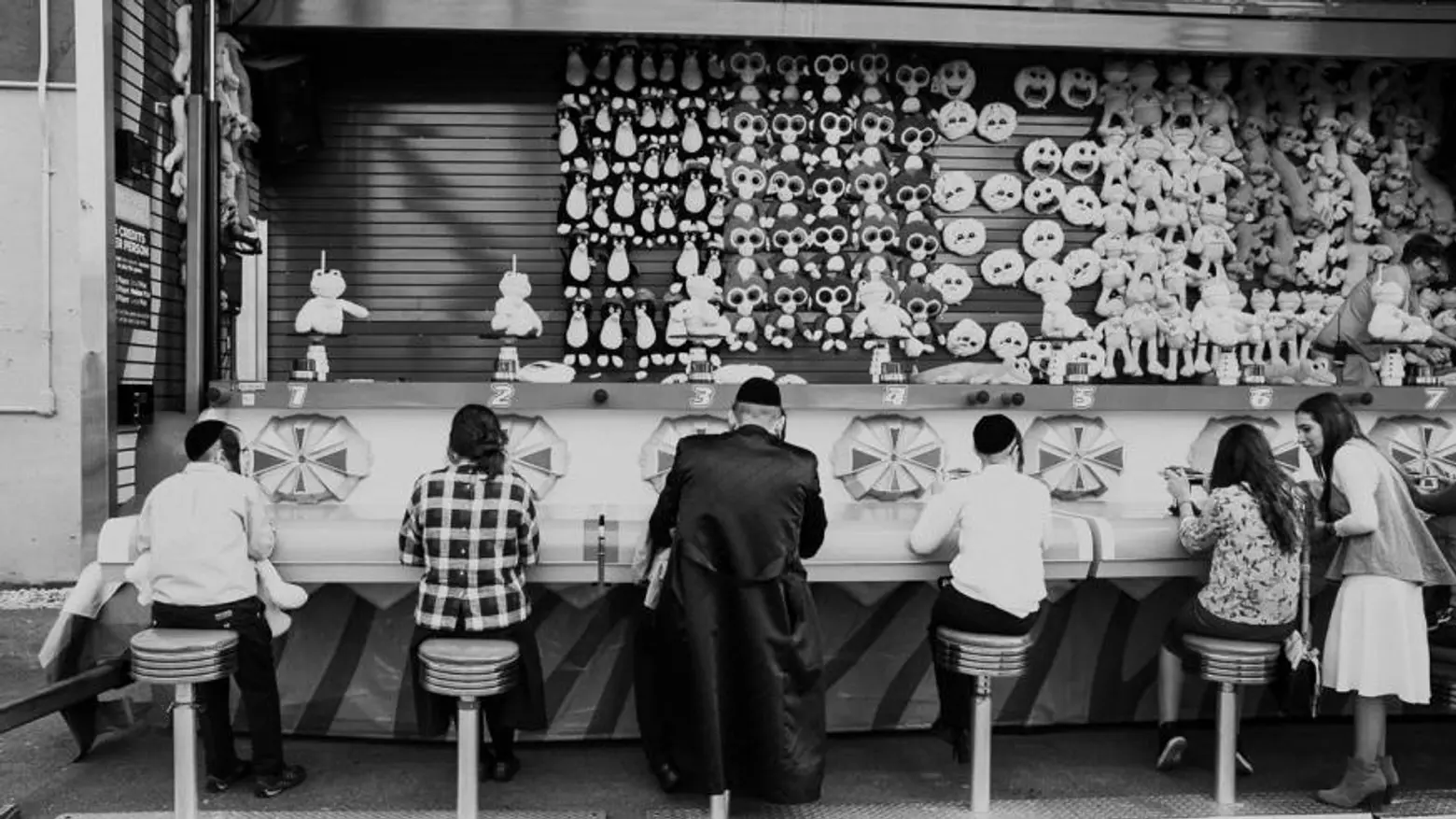 Black and white photos of Passover in Coney Island