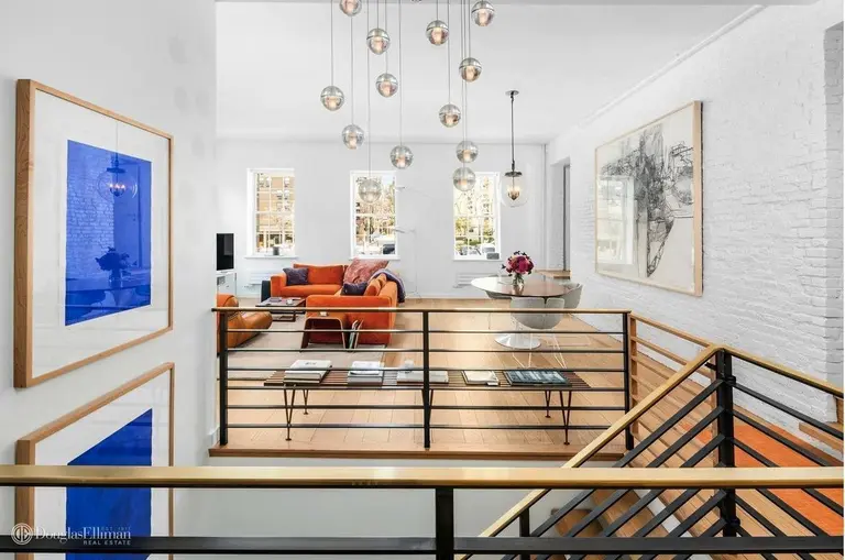 $5.8M Financial District duplex off a cobblestone street comes with a lofty, open layout