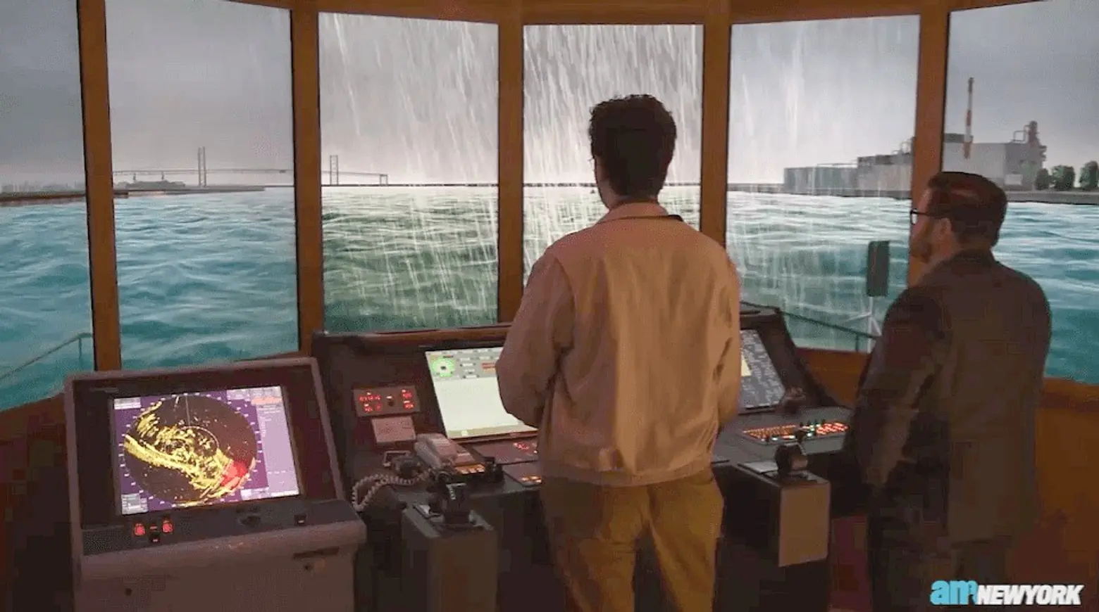 Before hitting the Harbor, NYC Ferry captains train with a boat simulator
