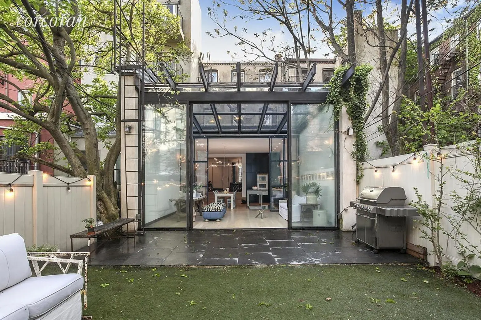 $2.75M Park Slope townhouse has a sky-lit glass extension and a wealth of options