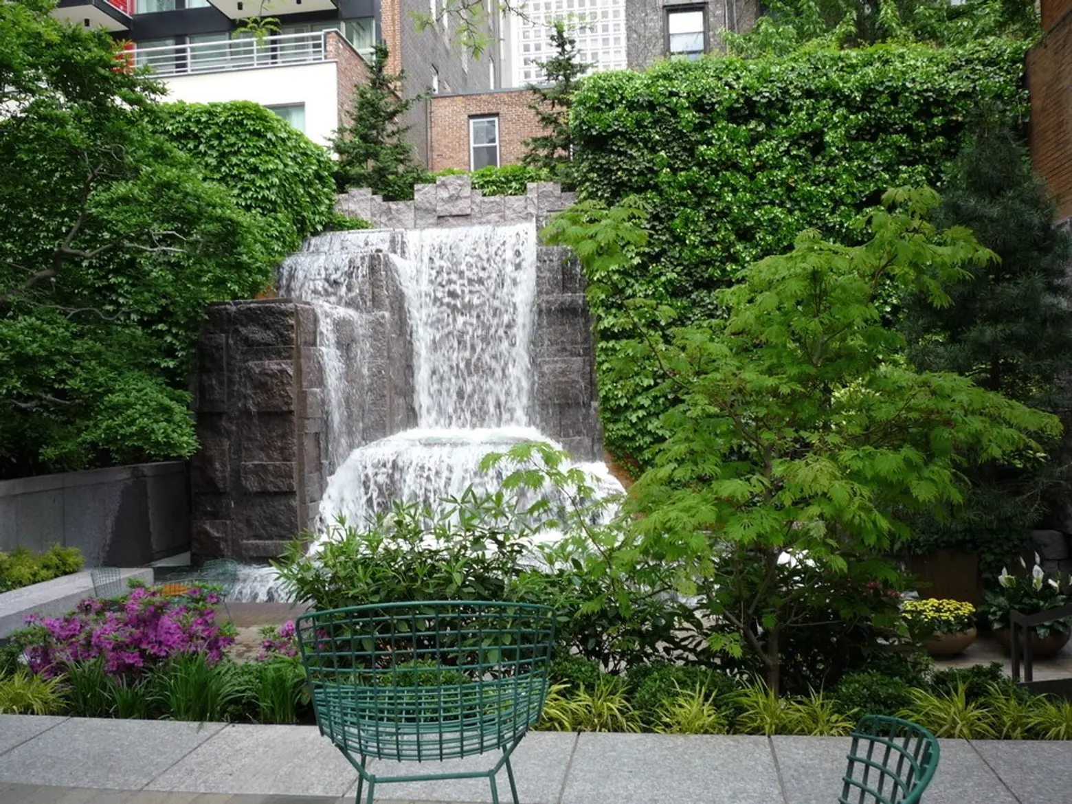 Midtown pocket park with an urban waterfall is designated a National Historic Place