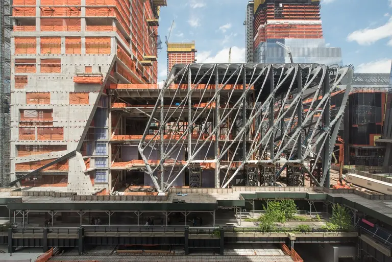 Hudson Yards’ art center The Shed wraps up steel construction on its movable shell