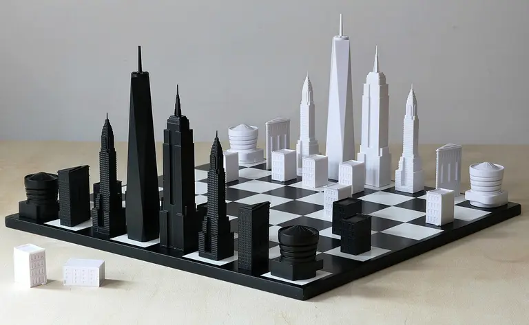 New York City’s iconic architecture comes to life on this skyline chess board