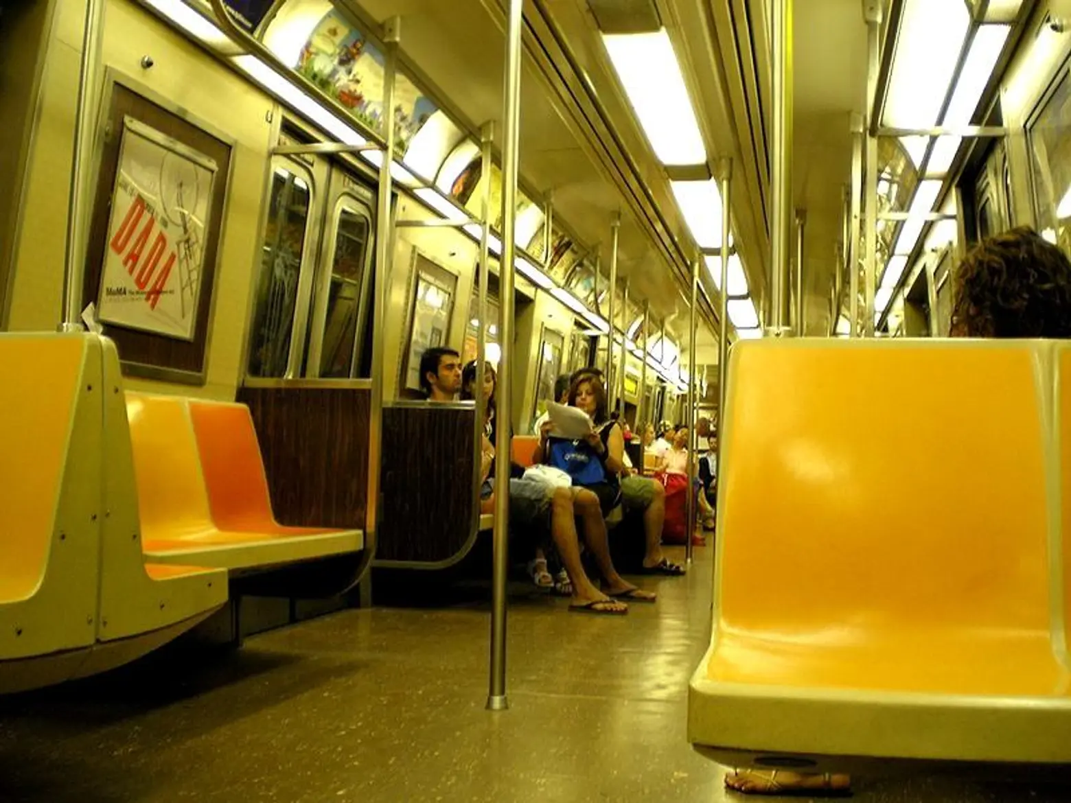 G train, Interior, nyc subway
