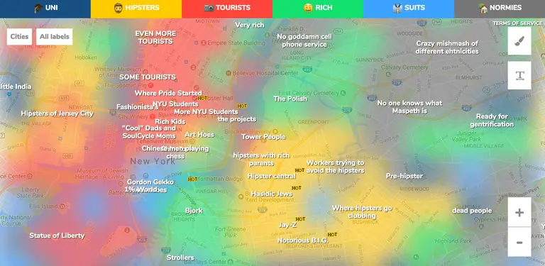 Crowd-sourced maps show where tourists and hipsters land in every big city