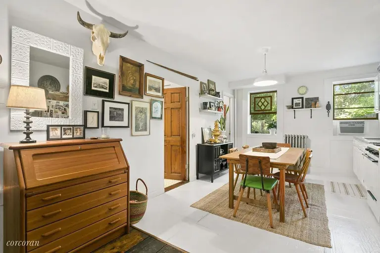 Historic brick rowhouse asks $2.5M on a cobblestone street in Red Hook