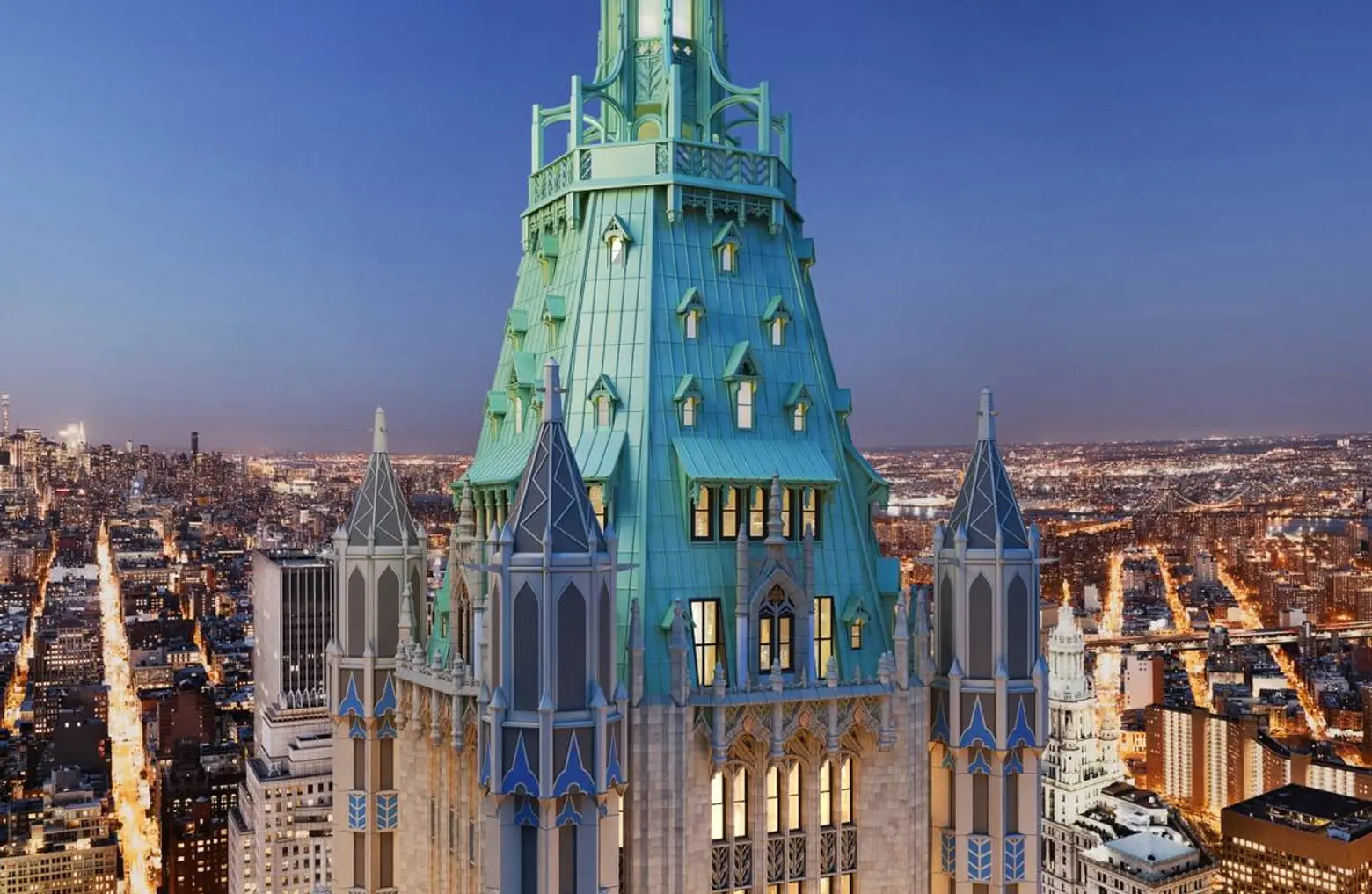 Massive penthouse in the Woolworth Building’s iconic copper ‘Pinnacle’ lists for $110M