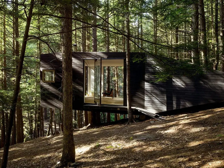 Single-room treehouse in an Upstate forest was constructed by its owners for just $20K