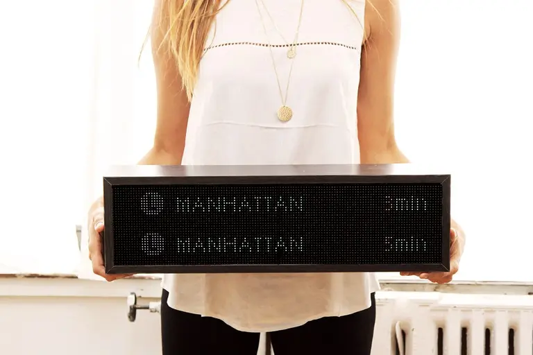 Quirky NYC Train Sign adds real-time subway data to home decor