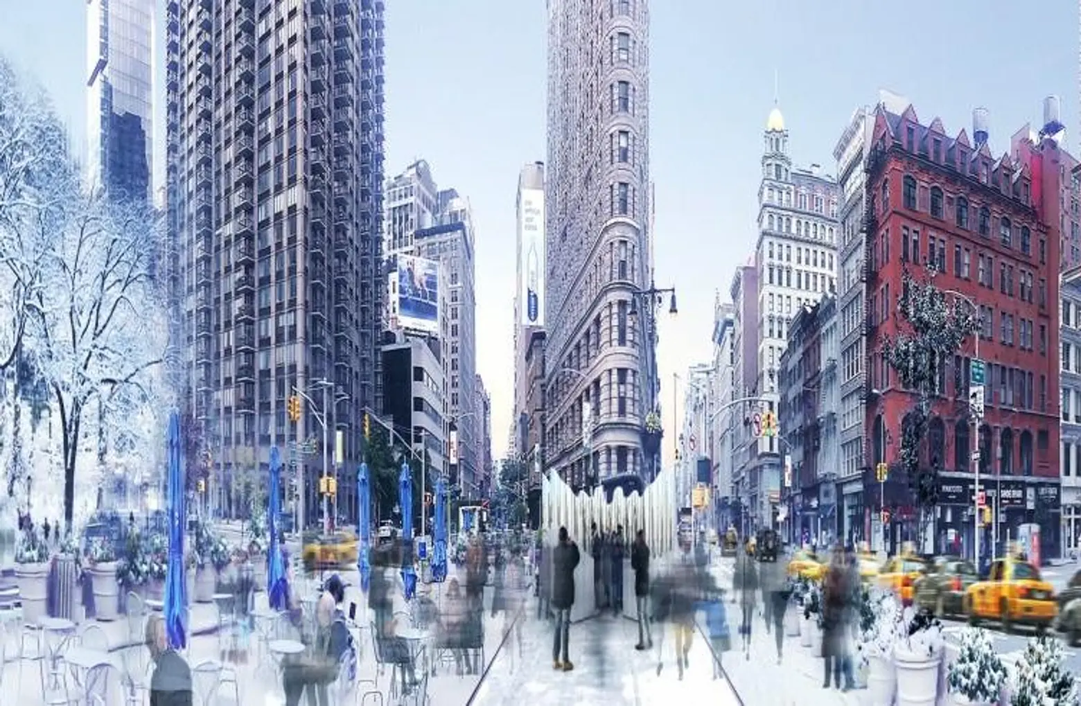 Flatiron plaza’s winning holiday art installation is a cluster of reflective tubes