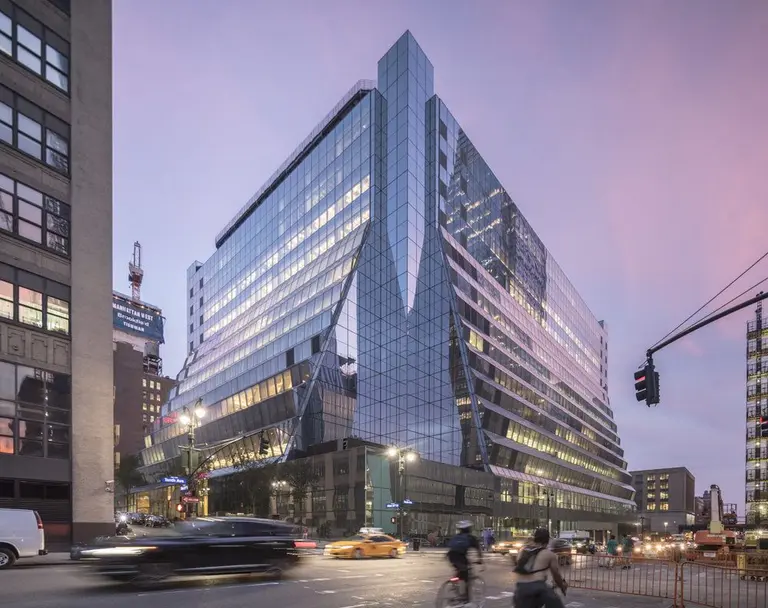 First look at REX’s pleated-glass transformation of Brutalist 5 Manhattan West office tower
