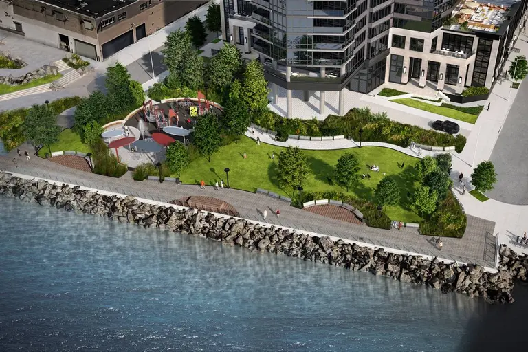 A public waterfront park is finally taking shape at Greenpoint’s first skyscraper