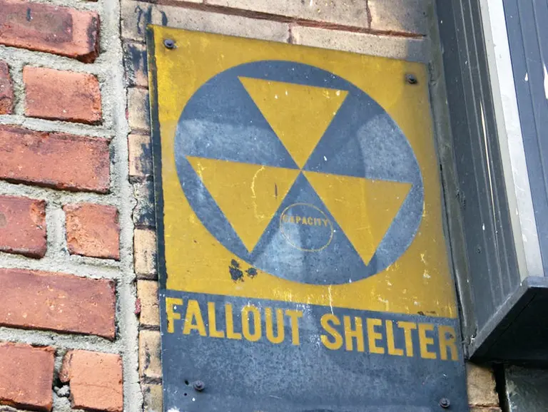 Nuclear fallout shelter signs being removed around the city