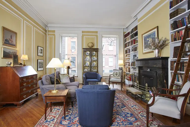 A duplex in a historic Brooklyn Heights townhouse with a private garden asks $10K/month