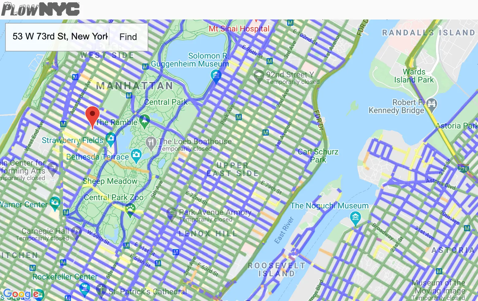 Track the progress of NYC snow plows with this interactive map
